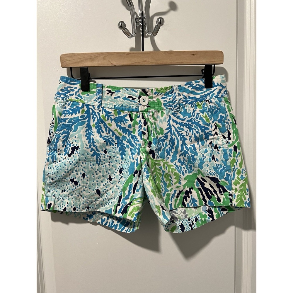 Lilly Pulitzer Callahan Lets Cha Cha Blue Shorts Size 0